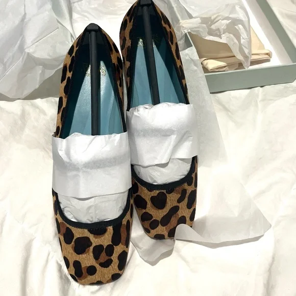 Frances Valentine Animal Print Flats with Black Trim - Picture 8 of 14
